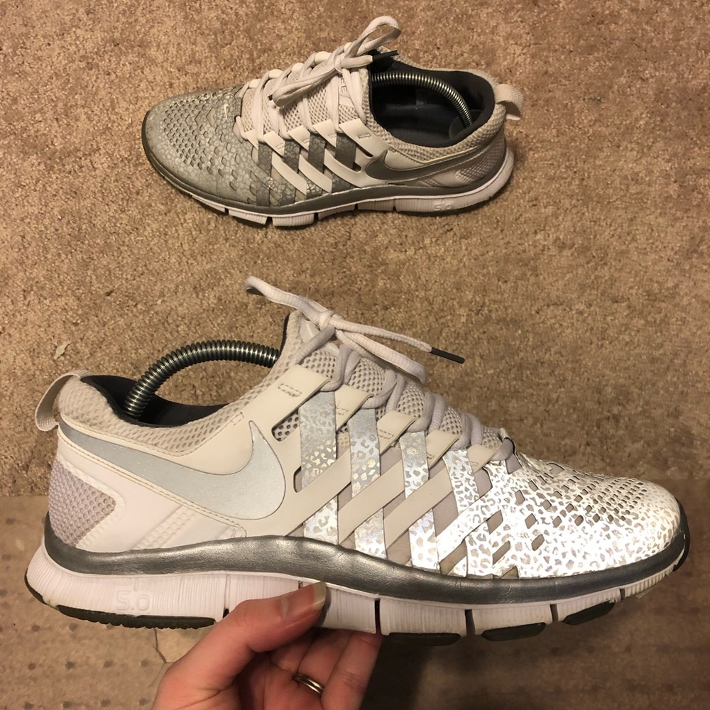 Nike Free Trainer 5.0 NRG 3M White Silver Size 9.5
